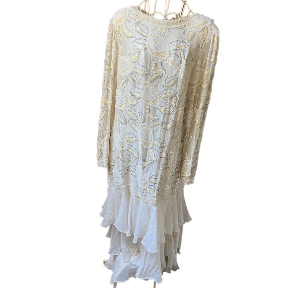 Swee Lo  Dress Sz M 100% Silk   Beading Vtg 80's - Picture 1 of 6